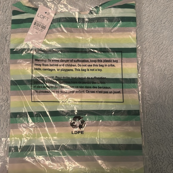Loft striped green shirt! Never been opened! - Picture 2 of 2